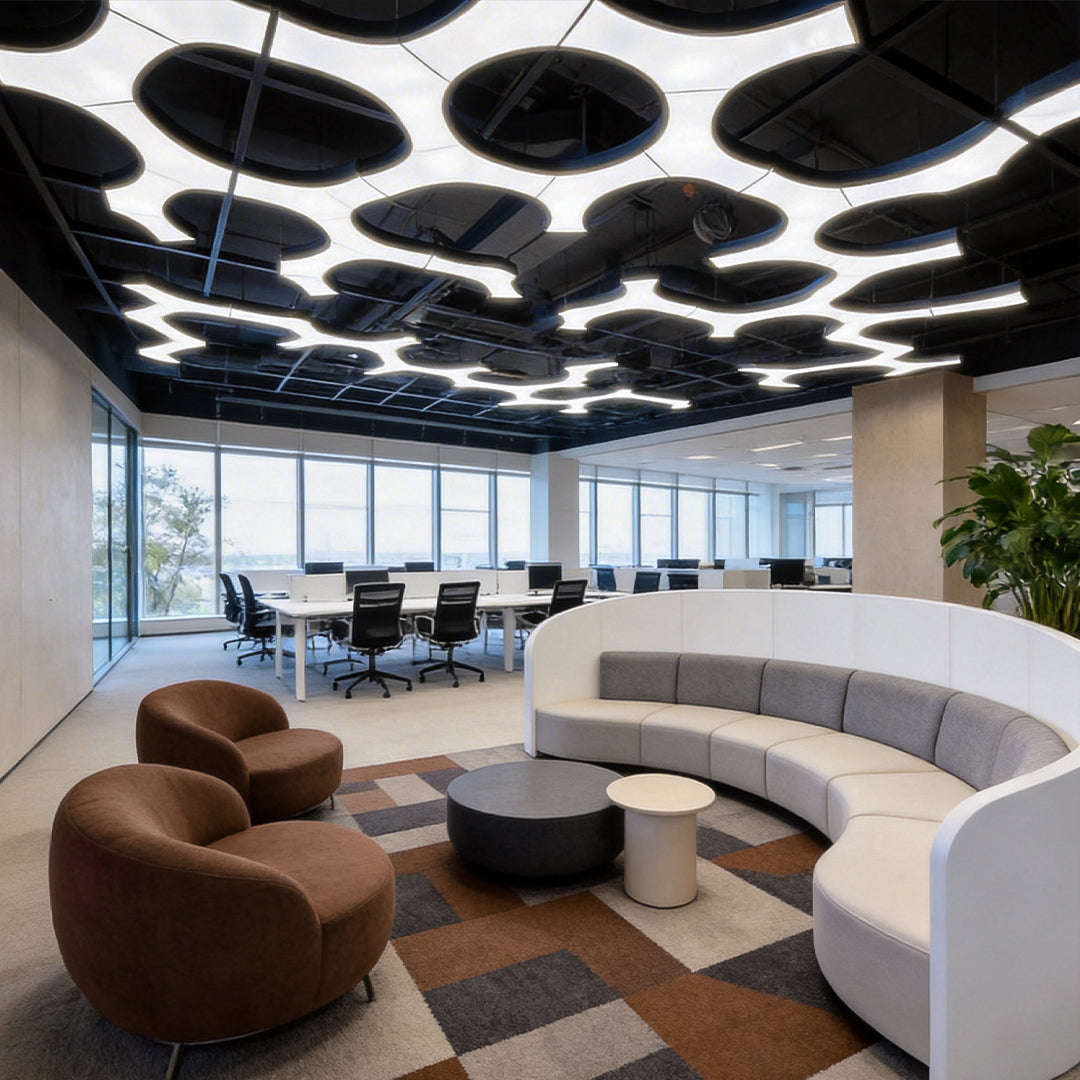 Asymmetrical LED Chandelier in Black Iron and Acrylic for Modern Interiors