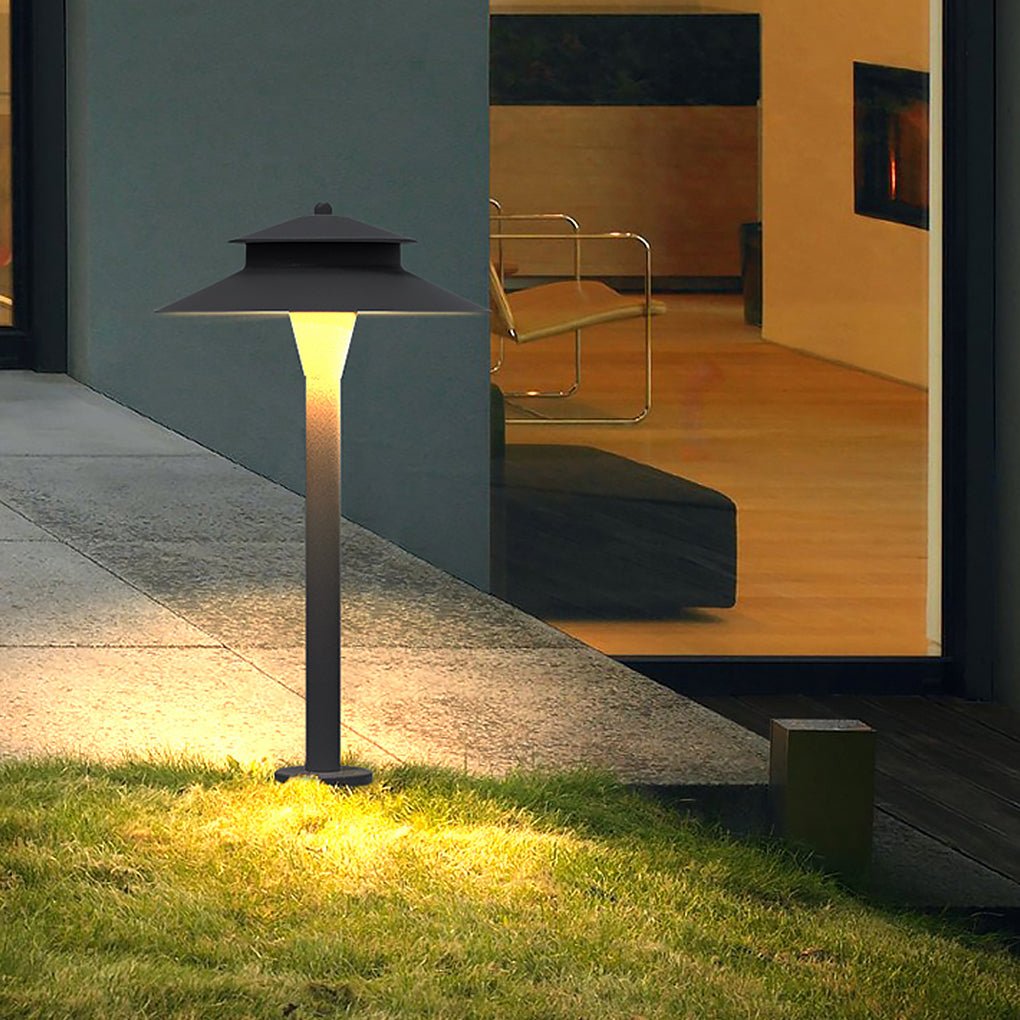 Industrial Hat-Top LED Pathway Light – Weatherproof Aluminum Garden Lamp