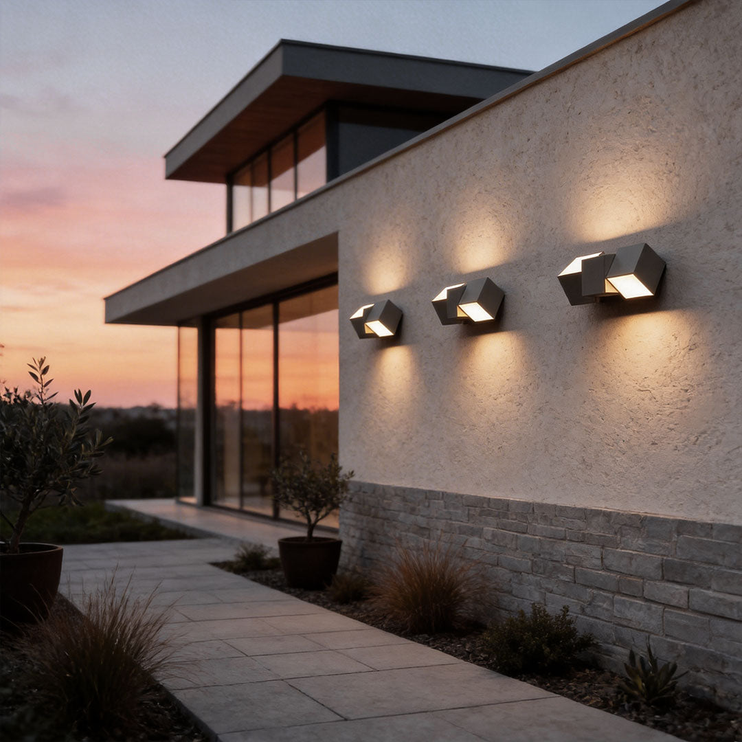 Modern Outdoor Wall Sconce with Warm LED Light in Stainless Steel