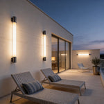 Modern Linear LED Outdoor Wall Sconce in Black Aluminum