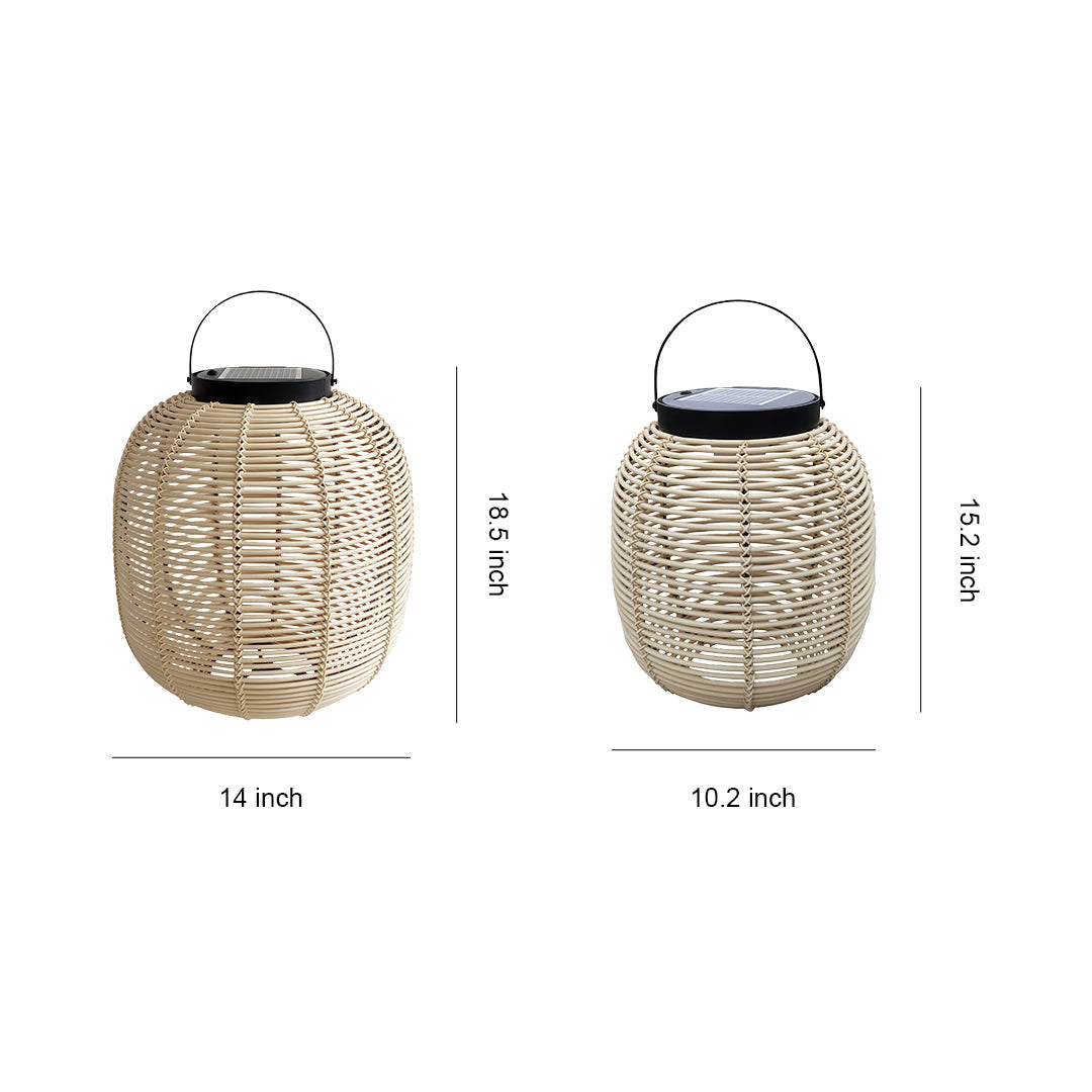 Artisan Solar Wicker Lantern with Warm LED Glow for Outdoor Living