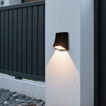 Industrial LED Outdoor Wall Sconce with Warm Glow, Black Aluminum