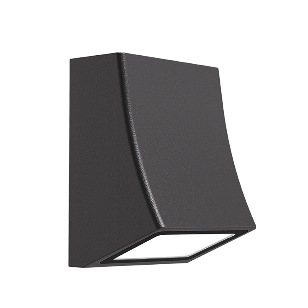 Industrial LED Outdoor Wall Sconce with Warm Glow, Black Aluminum
