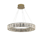 Lumina Ring Chandelier in Gold Stainless Steel and Crystal