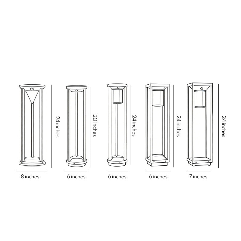 Modern Solar Bollard Lights for Pathways & Gardens – Black Aluminum