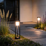 Modern Solar Bollard Lights for Pathways & Gardens – Black Aluminum