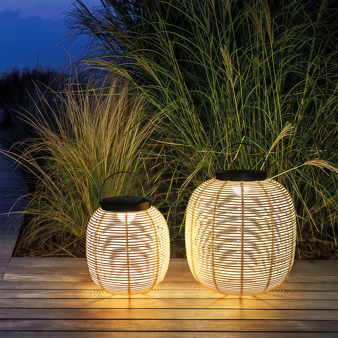 Artisan Solar Wicker Lantern with Warm LED Glow for Outdoor Living