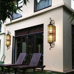 Vintage Dual-Head Outdoor Wall Sconce in Coffee Finish