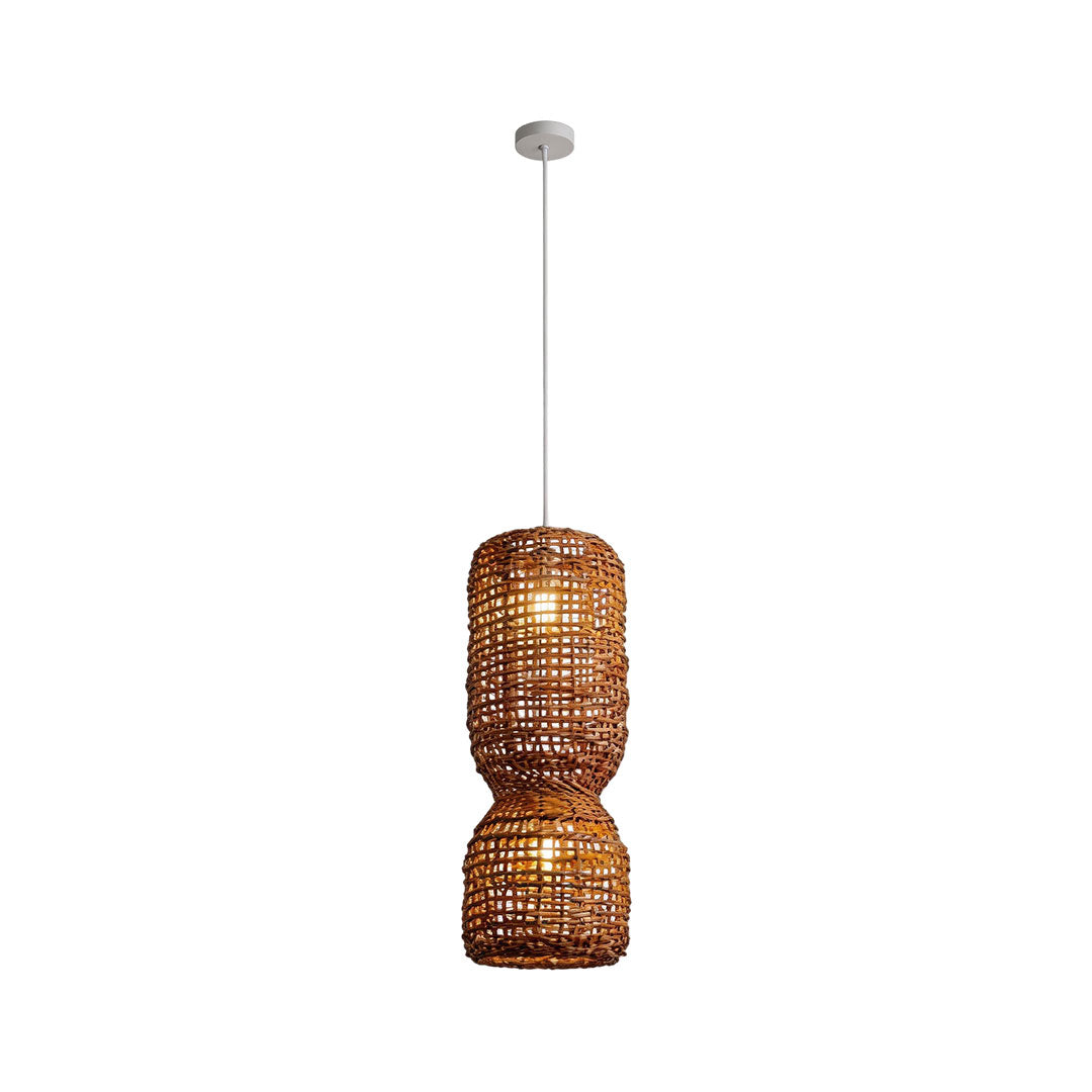 Artisan Rattan Pendant Light – Handwoven Bamboo Tone Ceiling Lamp for Modern Interiors