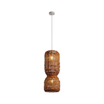 Artisan Rattan Pendant Light – Handwoven Bamboo Tone Ceiling Lamp for Modern Interiors