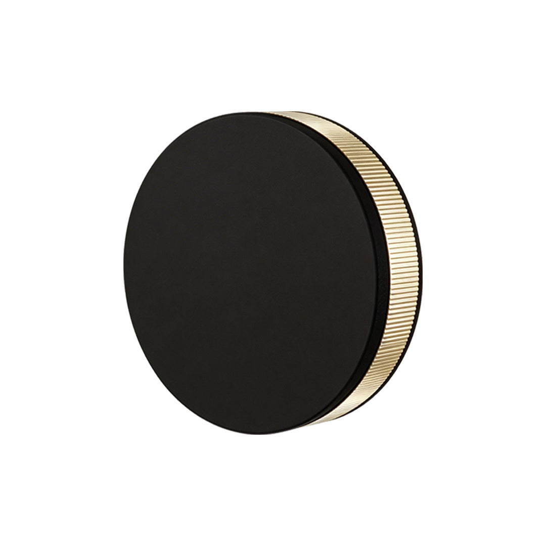 Modern Round Outdoor Wall Sconce in Black Stainless Steel with Warm LED Glow