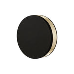 Modern Round Outdoor Wall Sconce in Black Stainless Steel with Warm LED Glow