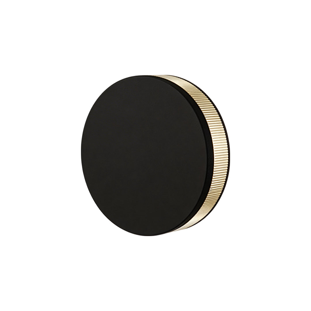 Modern Round Outdoor Wall Sconce in Black Stainless Steel with Warm LED Glow