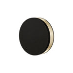 Modern Round Outdoor Wall Sconce in Black Stainless Steel with Warm LED Glow