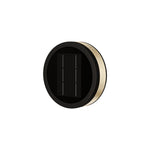 Modern Round Outdoor Wall Sconce in Black Stainless Steel with Warm LED Glow
