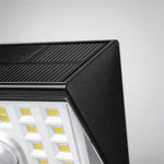 Modern Solar Motion Sensor Wall Lights, 4-Pack, Black Finish for Outdoor Spaces