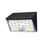 Modern Solar Motion Sensor Wall Lights, 4-Pack, Black Finish for Outdoor Spaces