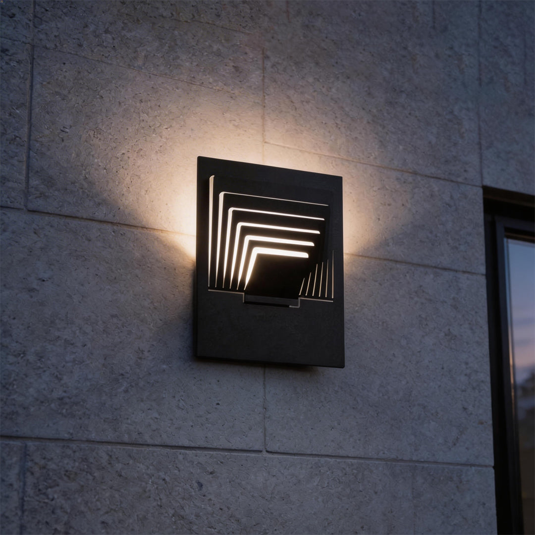 Modern Outdoor Wall Sconce in Black Stainless Steel