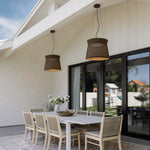 Nordic Woven Rattan Pendant Light with Adjustable Cord, Natural Minimalist Ceiling Lamp