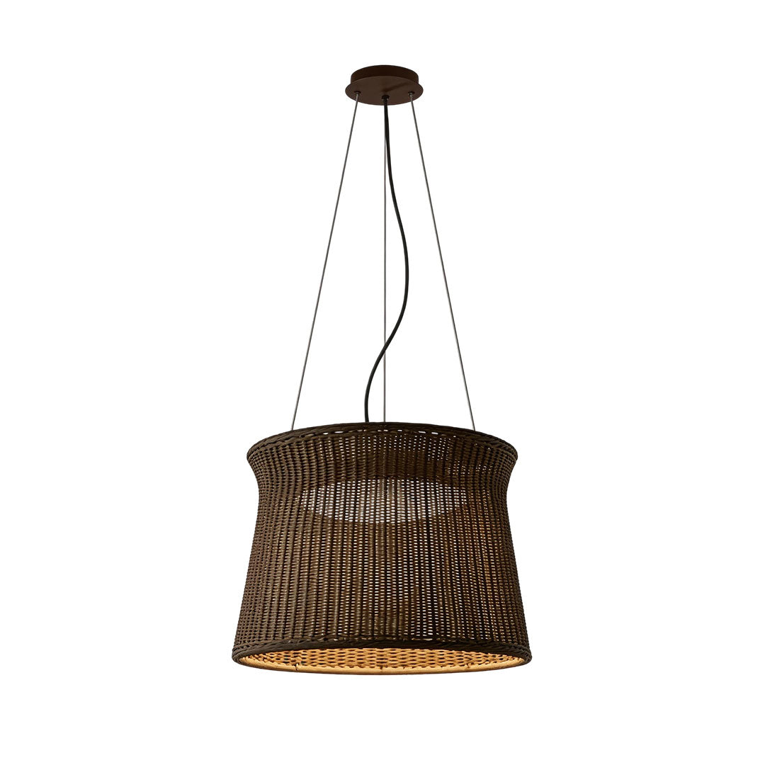 Nordic Woven Rattan Pendant Light with Adjustable Cord, Natural Minimalist Ceiling Lamp