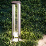Modern Aluminum LED Outdoor Post Light with Clear Glass Shade