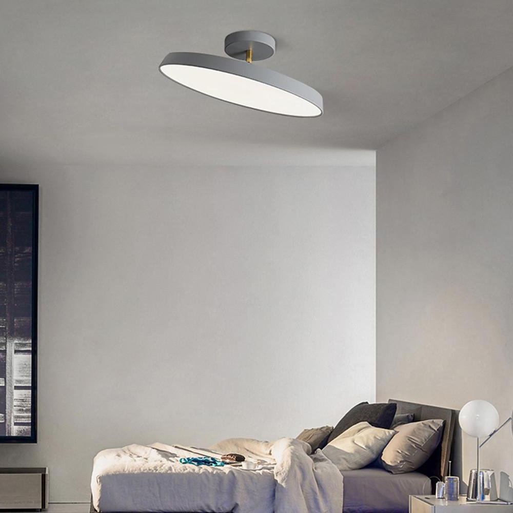 Aurelia Circular LED Semi-Flush Mount Ceiling Light in Nordic Minimalist Style