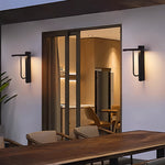 Aria Outdoor Wall Sconce in Black Stainless Steel with Warm LED Glow