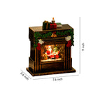 Nordic Fireplace Snowfall Table Lamp with Warm LED Glow