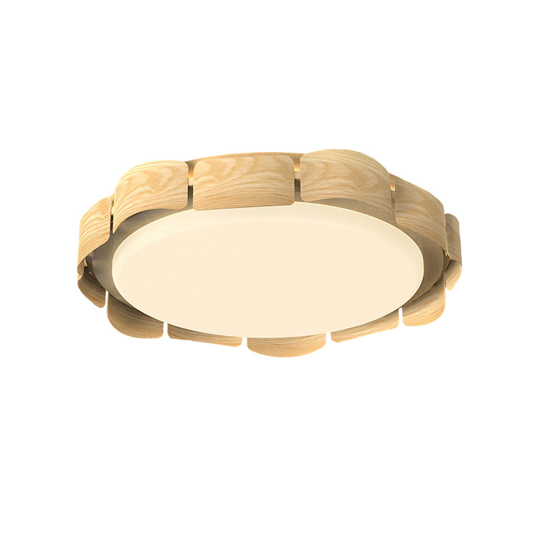 Nordic Wood Flush Mount Ceiling Light with Full Spectrum LED