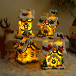 Nordic Gold Resin Christmas House LED Table Lamp Set of Two