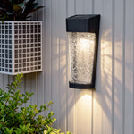 Aurelia Outdoor Wall Sconce — Minimalist LED Garden Lantern in Black with Clear Glass