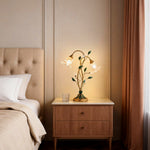 Lily Dual Glass Table Lamp with Leaf Accents for Modern Interiors