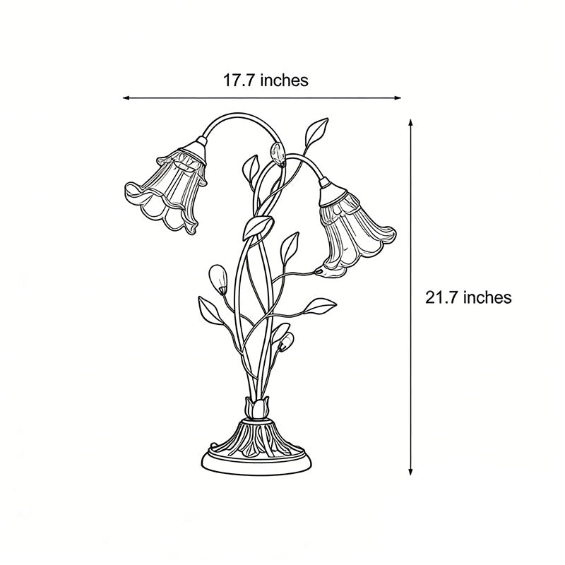 Lily Dual Glass Table Lamp with Leaf Accents for Modern Interiors