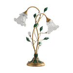Lily Dual Glass Table Lamp with Leaf Accents for Modern Interiors