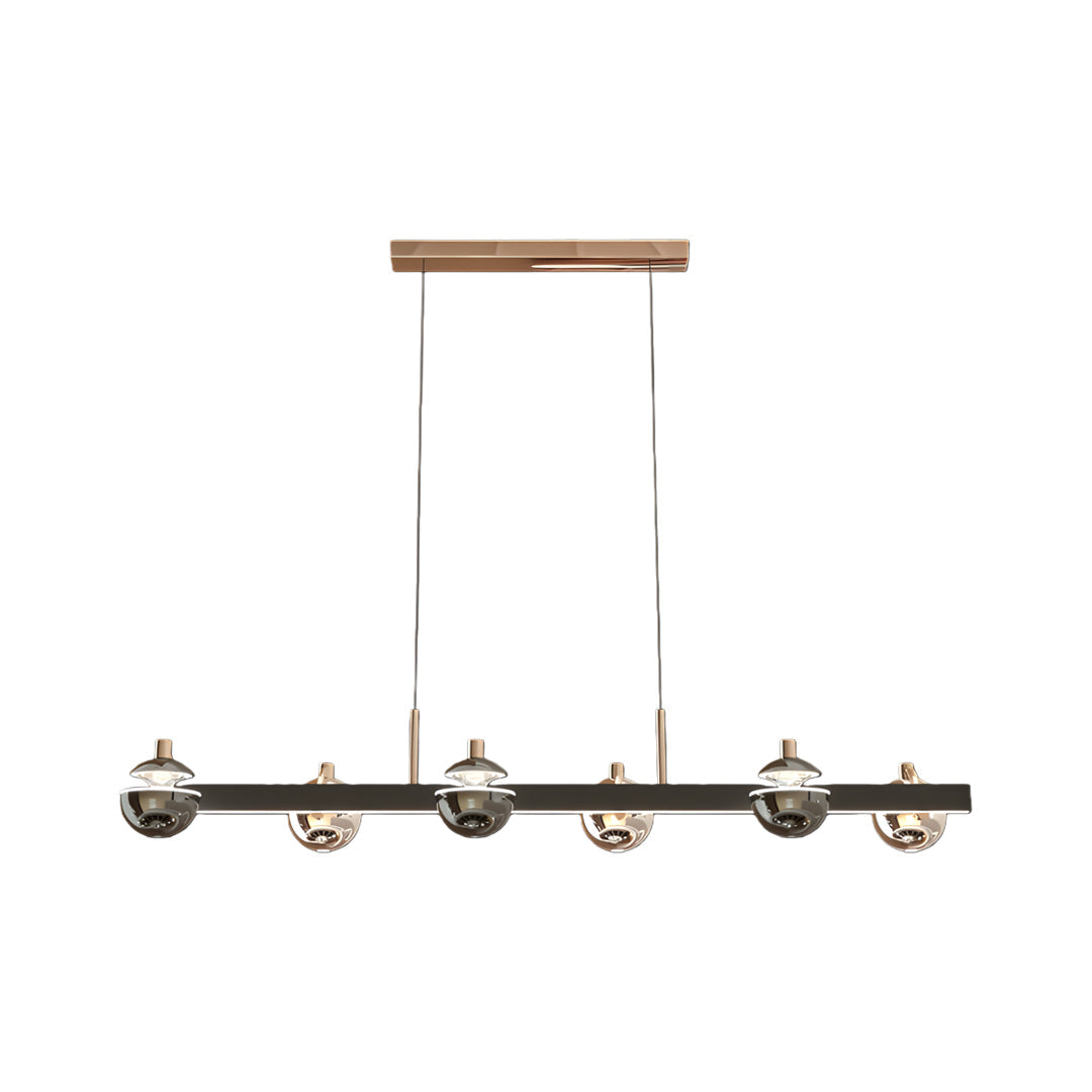 Aurelia Modern Chandelier in Black and Gold with LED Acrylic Shades