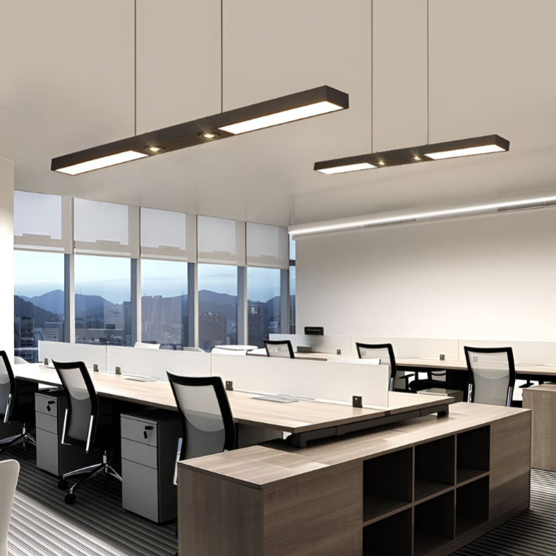 Linear LED Pendant Light in Matte Black for Modern Interiors