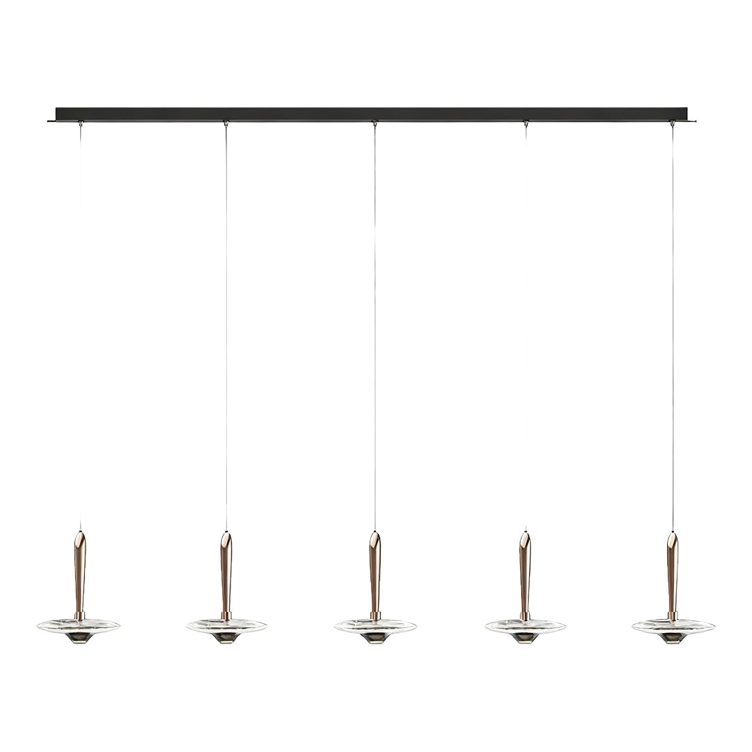 Lumière Cristalline Chandelier in Terracotta Gold with Pearl Black Crystal