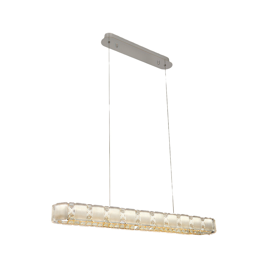 Italian Crystal Chandelier in Chrome Finish, Modern LED Hanging Light