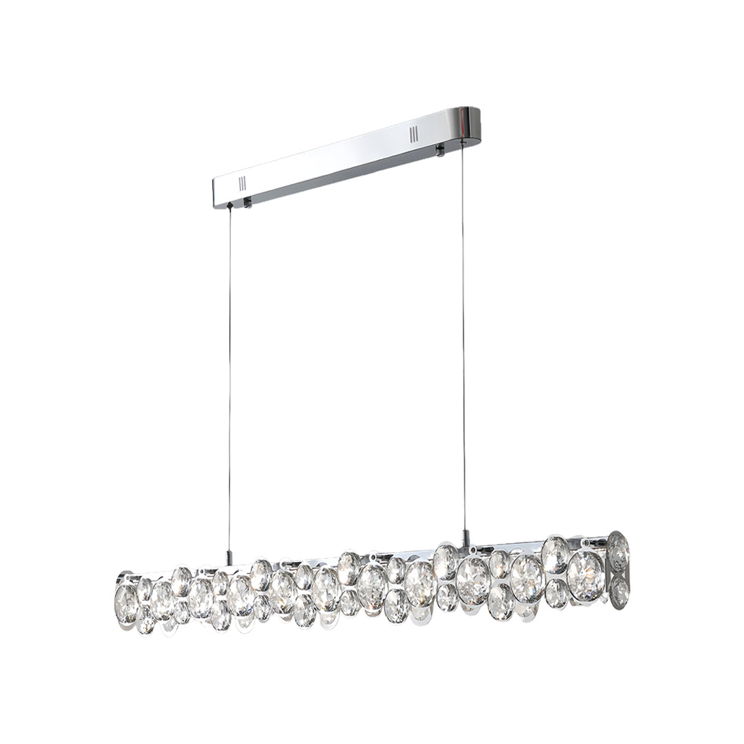 Linear Crystal Pendant Light in Silver Finish for Modern Interiors