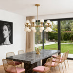 Nordic Bubble Glass Chandelier in Polished Copper with Clear Glass Shades