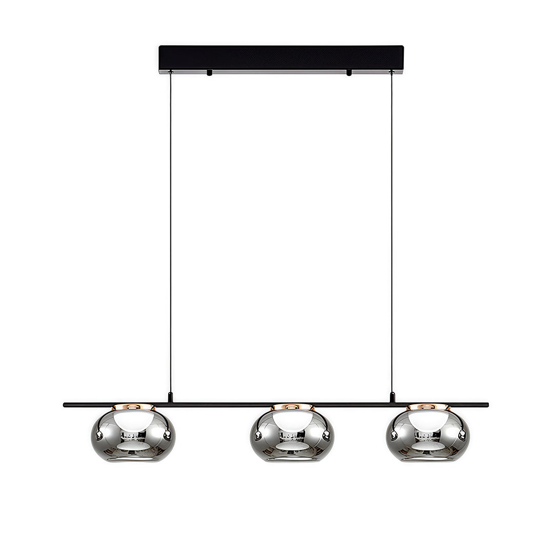 Smoked Gray Glass Pendant Light with Full-Spectrum LED, Italian Minimalist Design
