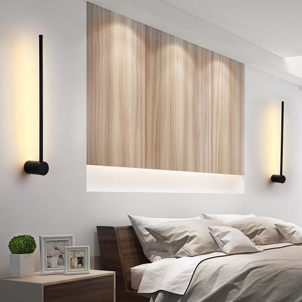 Linear LED Wall Sconce in Black or Gold – Ultra-Thin Nordic Design