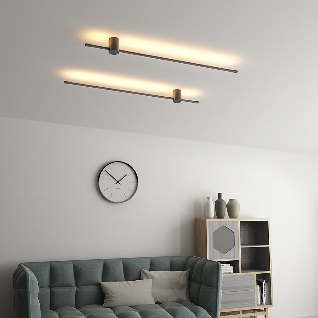 Linear LED Wall Sconce in Black or Gold – Ultra-Thin Nordic Design