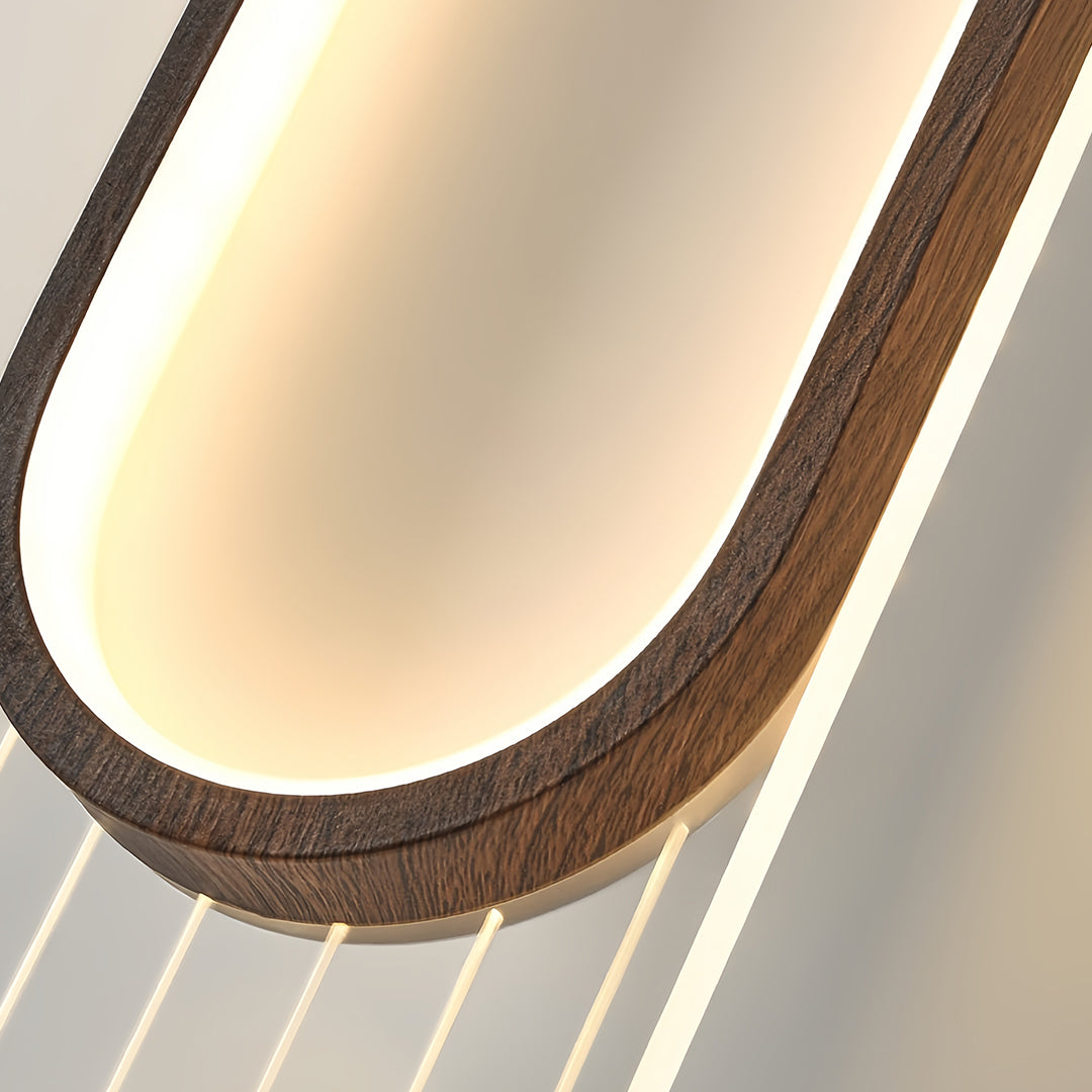 Modern Linear LED Wall Sconce with Wood Grain Finish