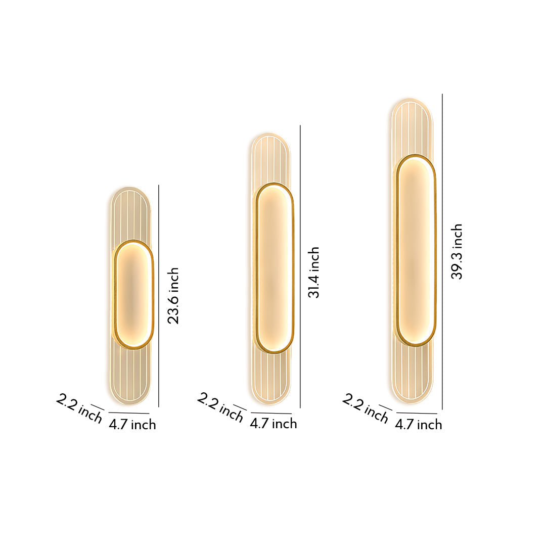 Modern Linear LED Wall Sconce with Wood Grain Finish