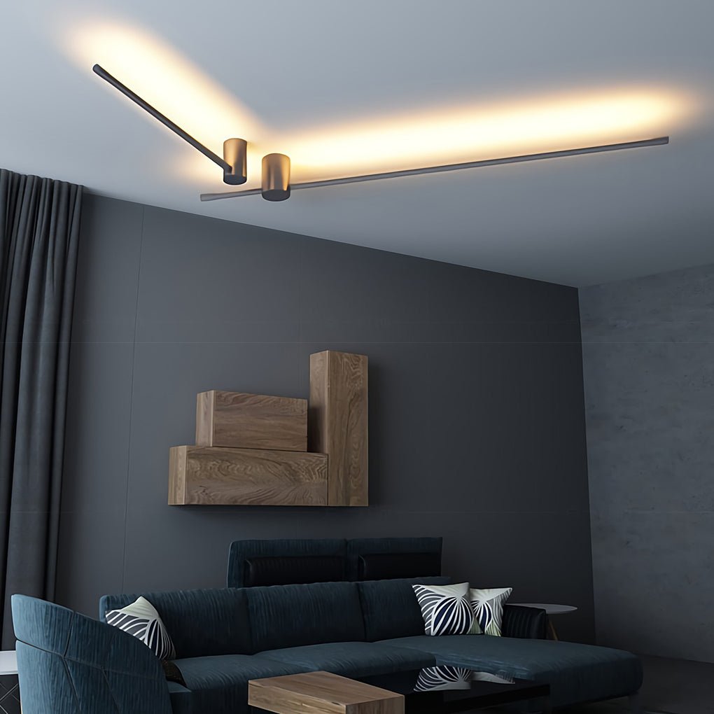 Linear LED Wall Sconce in Black or Gold – Ultra-Thin Nordic Design