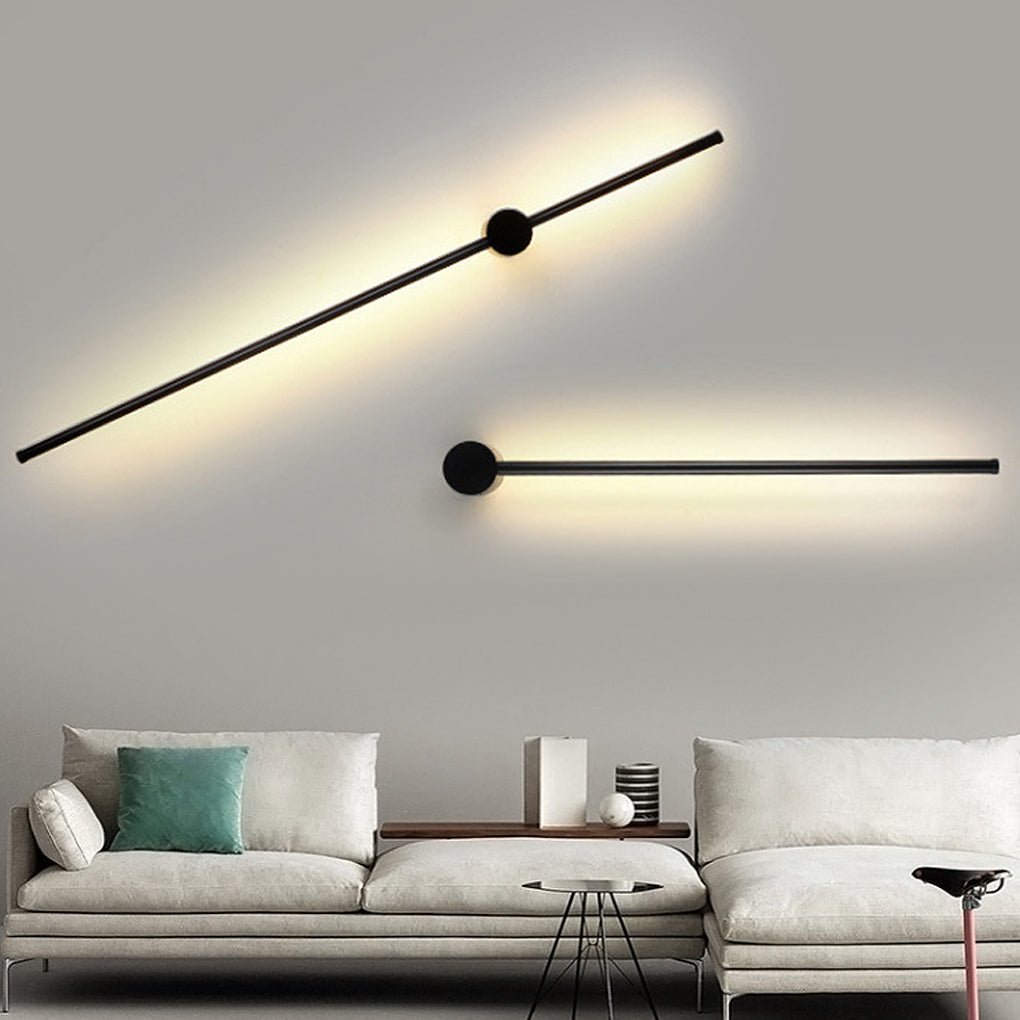 Linear LED Wall Sconce in Black or Gold – Ultra-Thin Nordic Design