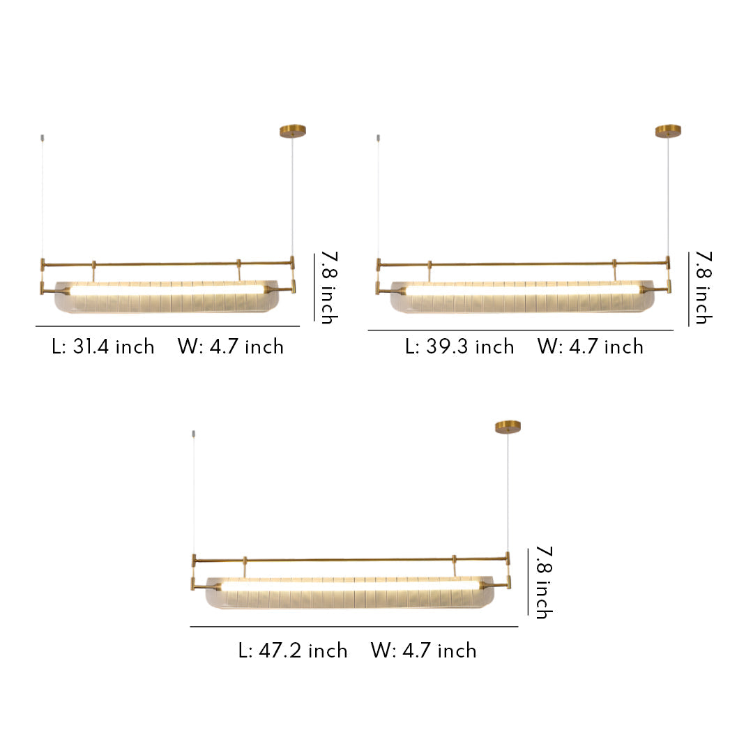 Nordic Linear LED Pendant Light, Minimalist Long Strip Ceiling Lamp for Dining Room and Kitchen Island