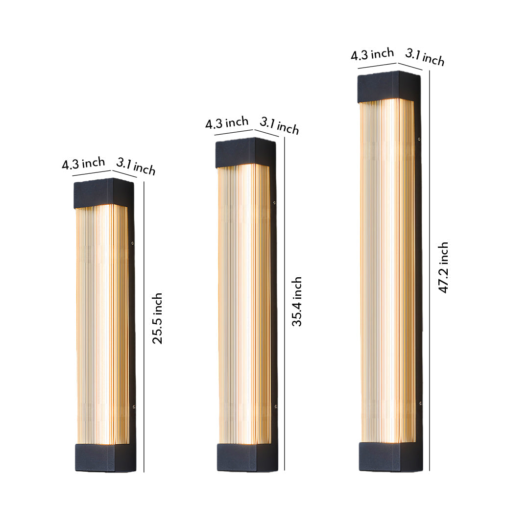 Linear Outdoor Wall Sconce – Waterproof LED Strip Light in Brushed Black