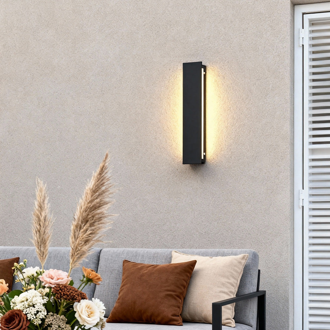 Modern Linear Outdoor Wall Sconce with Integrated LED Lighting